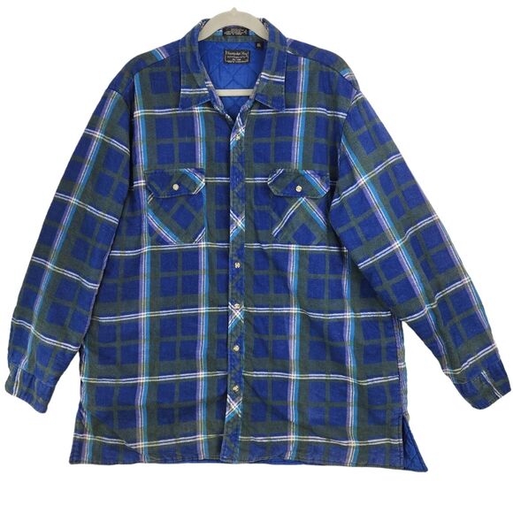 Christopher Hart Shirt Mens 2XL Blue Plaid Ranch Barn Lined Shacket Jacket - Picture 1 of 14